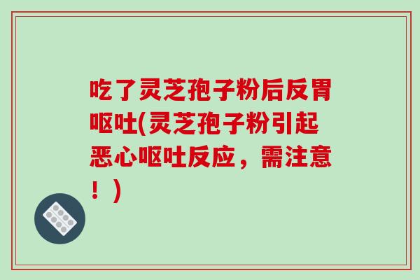吃了灵芝孢子粉后反胃呕吐(灵芝孢子粉引起恶心呕吐反应,需注意!)