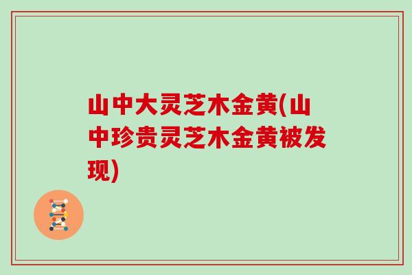 山中大灵芝木金黄(山中珍贵灵芝木金黄被发现)
