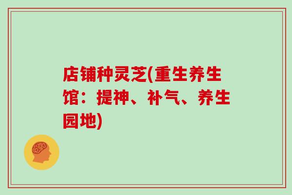 店铺种灵芝(重生养生馆:提神、补气、养生园地)