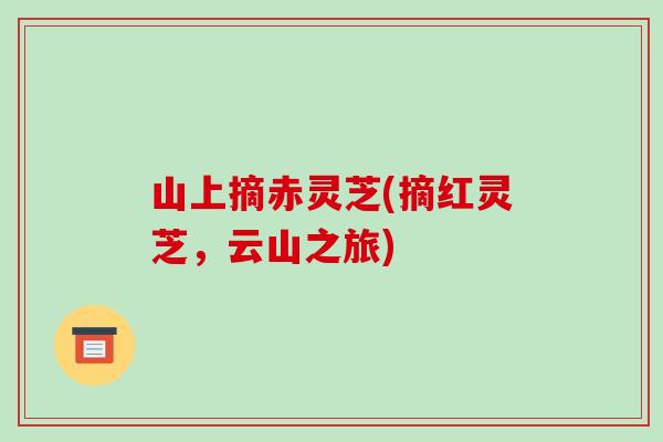 山上摘赤灵芝(摘红灵芝,云山之旅)