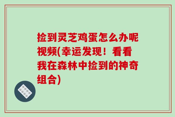 捡到灵芝鸡蛋怎么办呢视频(幸运发现!看看我在森林中捡到的神奇组合)