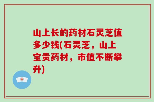 山上长的药材石灵芝值多少钱(石灵芝,山上宝贵药材,市值不断攀升)