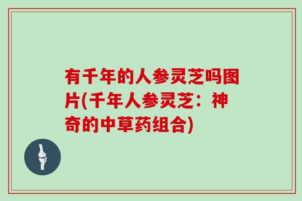 有千年的人参灵芝吗图片(千年人参灵芝:神奇的中草药组合)
