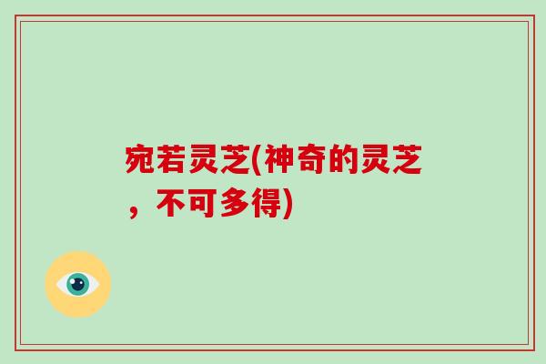 宛若灵芝(神奇的灵芝,不可多得)