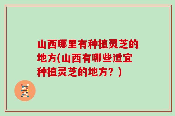 山西哪里有种植灵芝的地方(山西有哪些适宜种植灵芝的地方?)