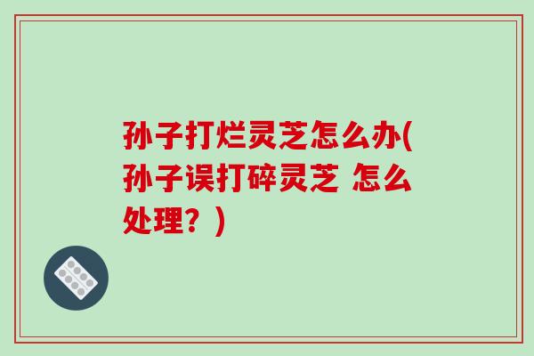 孙子打烂灵芝怎么办(孙子误打碎灵芝 怎么处理？)
