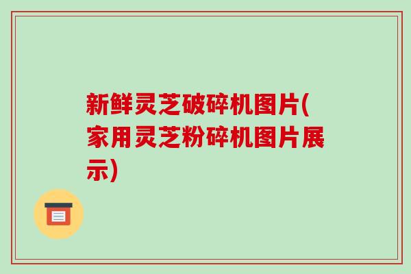 新鲜灵芝破碎机图片(家用灵芝粉碎机图片展示)