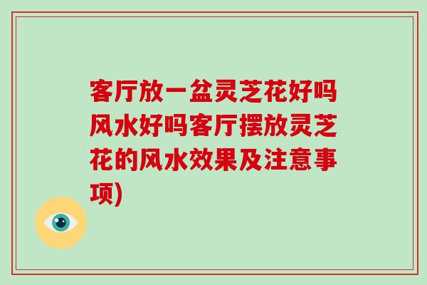 客厅放一盆灵芝花好吗风水好吗客厅摆放灵芝花的风水效果及注意事项)