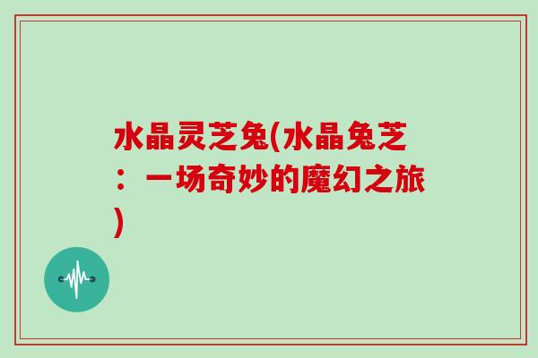 水晶灵芝兔(水晶兔芝:一场奇妙的魔幻之旅)