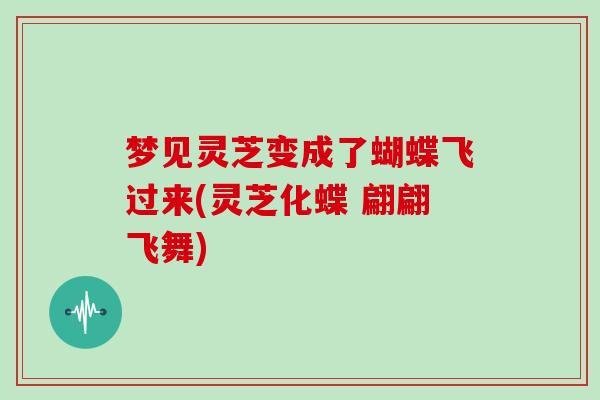 梦见灵芝变成了蝴蝶飞过来(灵芝化蝶 翩翩飞舞)