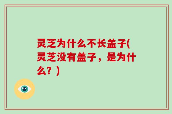 灵芝为什么不长盖子(灵芝没有盖子，是为什么？)