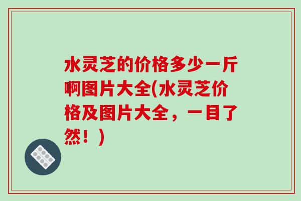 水灵芝的价格多少一斤啊图片大全(水灵芝价格及图片大全,一目了然!)