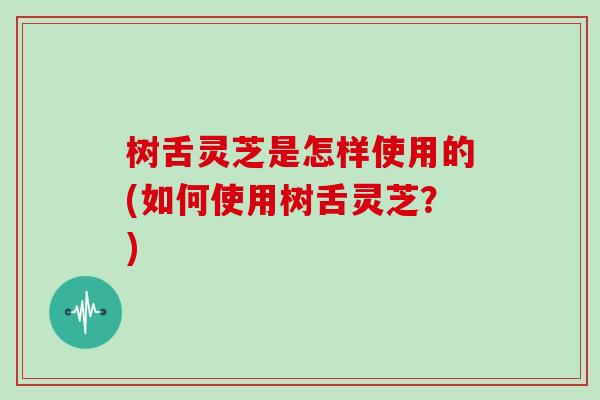 树舌灵芝是怎样使用的(如何使用树舌灵芝?)