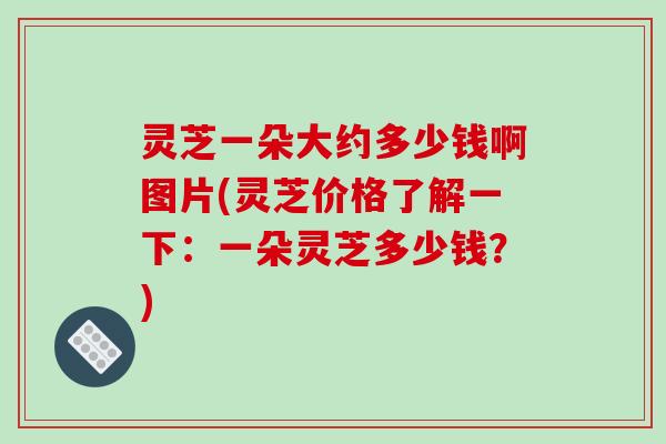 灵芝一朵大约多少钱啊图片(灵芝价格了解一下:一朵灵芝多少钱?)