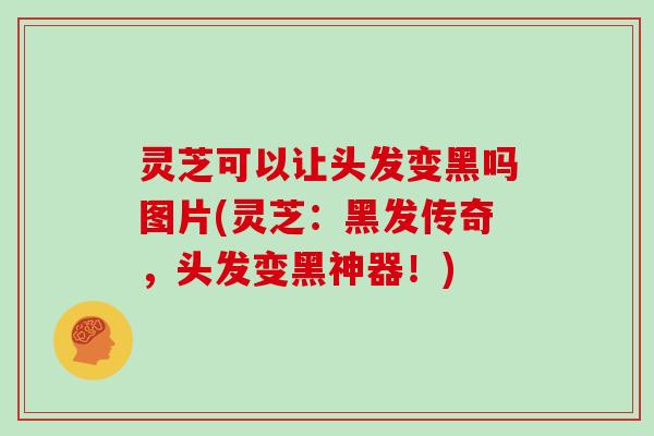 灵芝可以让头发变黑吗图片(灵芝:黑发传奇,头发变黑神器!)
