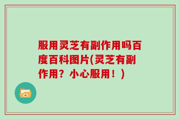 服用灵芝有副作用吗百度百科图片(灵芝有副作用？小心服用！)