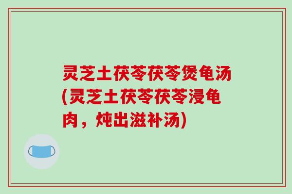 灵芝土茯苓茯苓煲龟汤(灵芝土茯苓茯苓浸龟肉,炖出滋补汤)