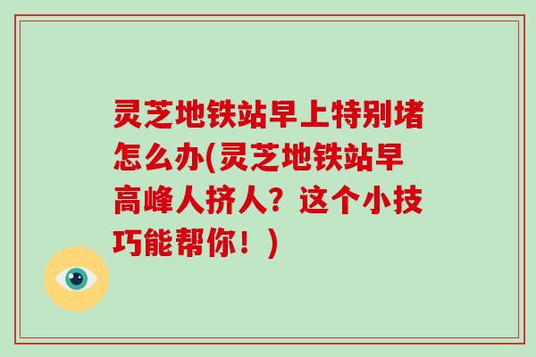 灵芝地铁站早上特别堵怎么办(灵芝地铁站早高峰人挤人?这个小技巧能帮你!)