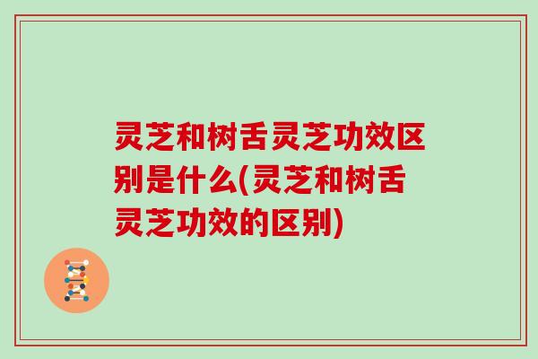 灵芝和树舌灵芝功效区别是什么(灵芝和树舌灵芝功效的区别)