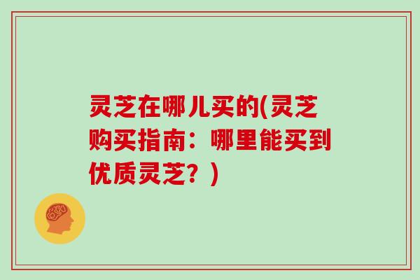 灵芝在哪儿买的(灵芝购买指南：哪里能买到优质灵芝？)