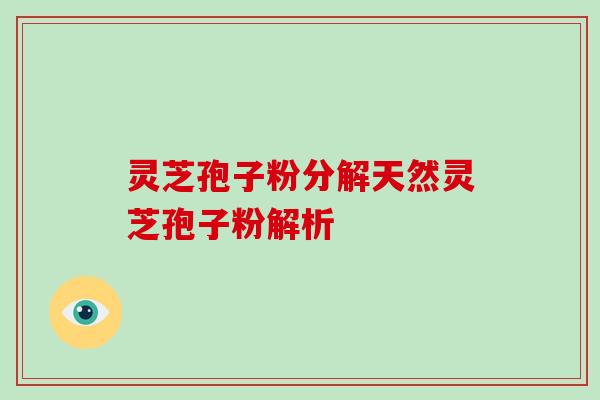 灵芝孢子粉分解天然灵芝孢子粉解析