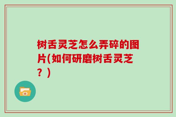树舌灵芝怎么弄碎的图片(如何研磨树舌灵芝?)
