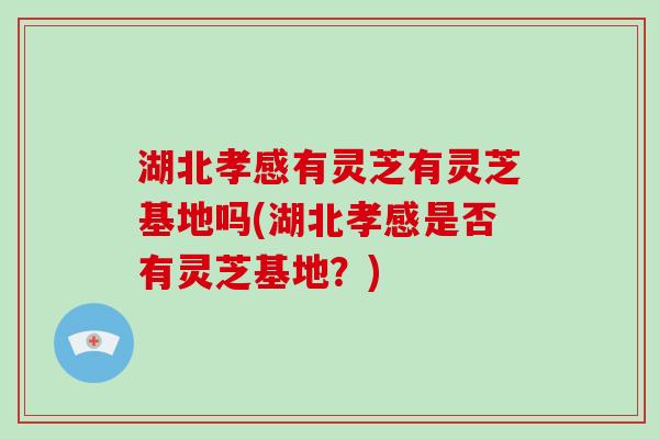 湖北孝感有灵芝有灵芝基地吗(湖北孝感是否有灵芝基地?)