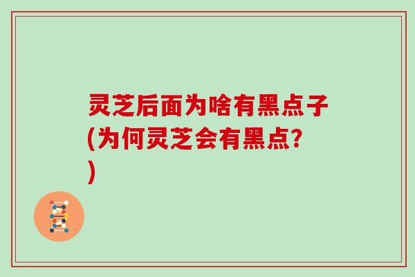 灵芝后面为啥有黑点子(为何灵芝会有黑点?)