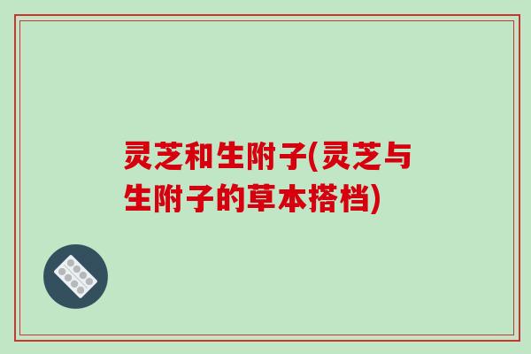 灵芝和生附子(灵芝与生附子的草本搭档)
