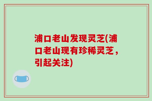 浦口老山发现灵芝(浦口老山现有珍稀灵芝，引起关注)