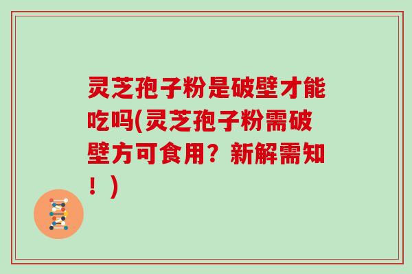 灵芝孢子粉是破壁才能吃吗(灵芝孢子粉需破壁方可食用？新解需知！)
