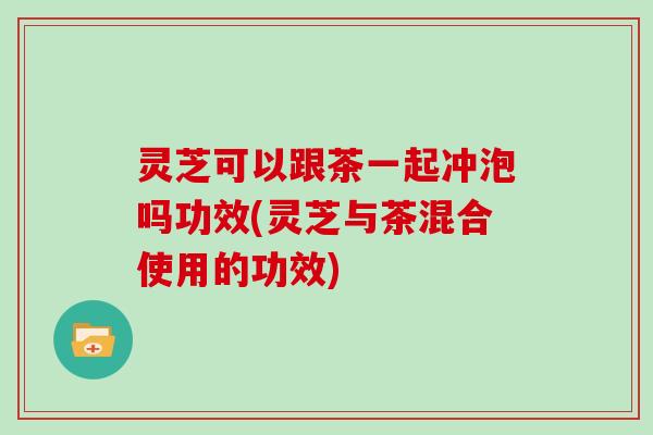 灵芝可以跟茶一起冲泡吗功效(灵芝与茶混合使用的功效)