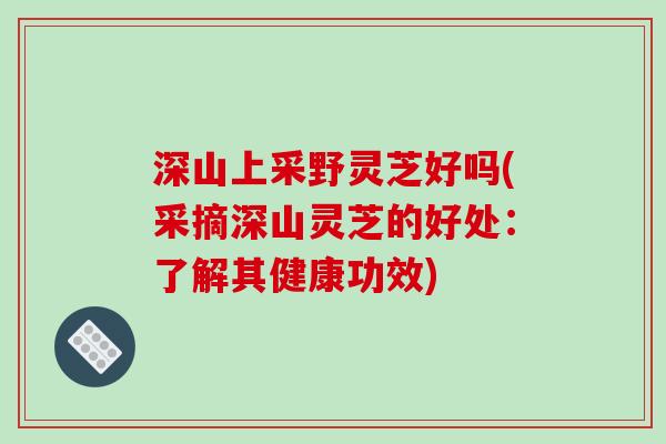 深山上采野灵芝好吗(采摘深山灵芝的好处：了解其健康功效)