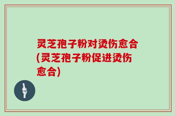 灵芝孢子粉对烫伤愈合(灵芝孢子粉促进烫伤愈合)