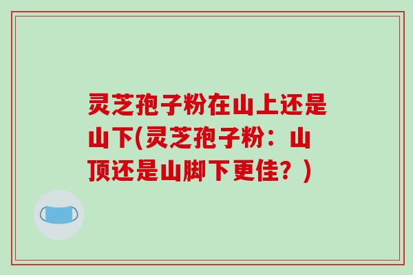 灵芝孢子粉在山上还是山下(灵芝孢子粉:山顶还是山脚下更佳?)