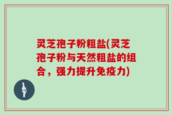 灵芝孢子粉粗盐(灵芝孢子粉与天然粗盐的组合,强力提升免疫力)