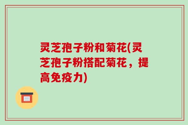 灵芝孢子粉和菊花(灵芝孢子粉搭配菊花,提高免疫力)