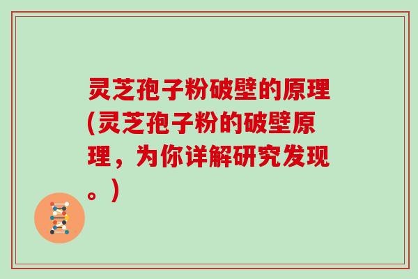 灵芝孢子粉破壁的原理(灵芝孢子粉的破壁原理,为你详解研究发现。)