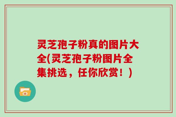 灵芝孢子粉真的图片大全(灵芝孢子粉图片全集挑选,任你欣赏!)