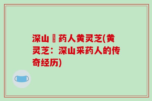 深山採药人黄灵芝(黄灵芝:深山采药人的传奇经历)