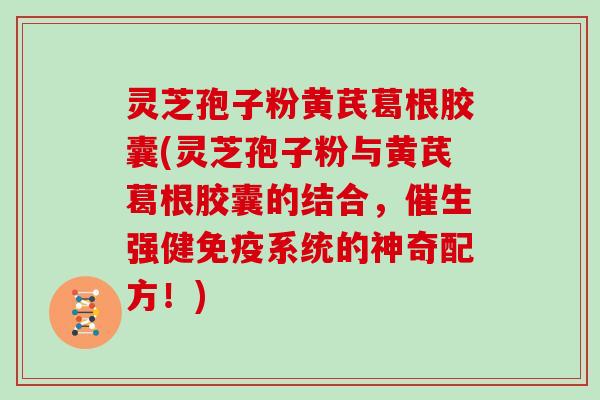 灵芝孢子粉黄芪葛根胶囊(灵芝孢子粉与黄芪葛根胶囊的结合,催生强健免疫系统的神奇配方!)