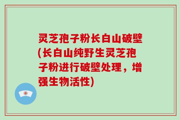 灵芝孢子粉长白山破壁(长白山纯野生灵芝孢子粉进行破壁处理,增强生物活性)