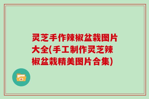 灵芝手作辣椒盆栽图片大全(手工制作灵芝辣椒盆栽精美图片合集)