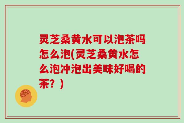 灵芝桑黄水可以泡茶吗怎么泡(灵芝桑黄水怎么泡冲泡出美味好喝的茶?)