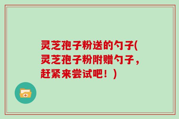 灵芝孢子粉送的勺子(灵芝孢子粉附赠勺子,赶紧来尝试吧!)