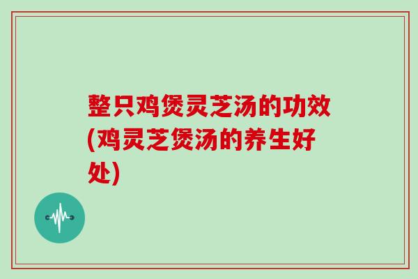 整只鸡煲灵芝汤的功效(鸡灵芝煲汤的养生好处)