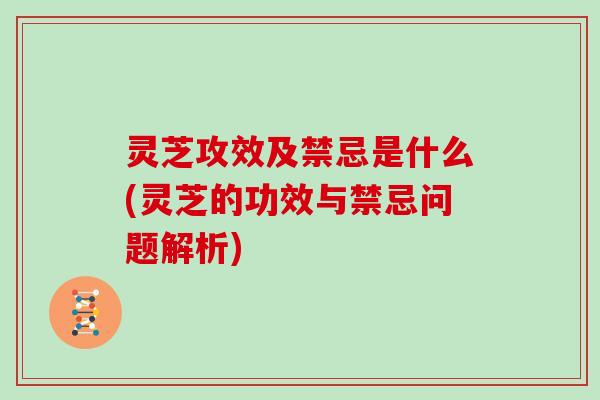 灵芝攻效及禁忌是什么(灵芝的功效与禁忌问题解析)