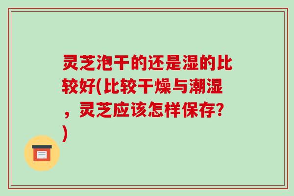 灵芝泡干的还是湿的比较好(比较干燥与潮湿,灵芝应该怎样保存?)