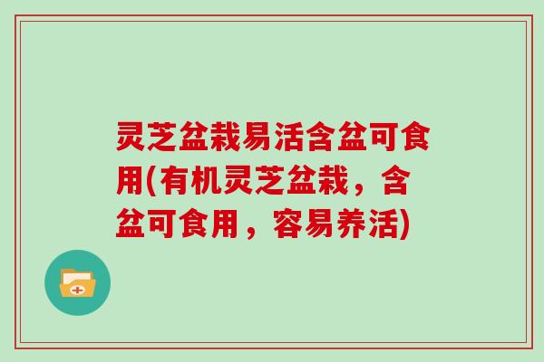 灵芝盆栽易活含盆可食用(有机灵芝盆栽,含盆可食用,容易养活)