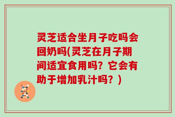 灵芝适合坐月子吃吗会回奶吗(灵芝在月子期间适宜食用吗?它会有助于增加乳汁吗?)